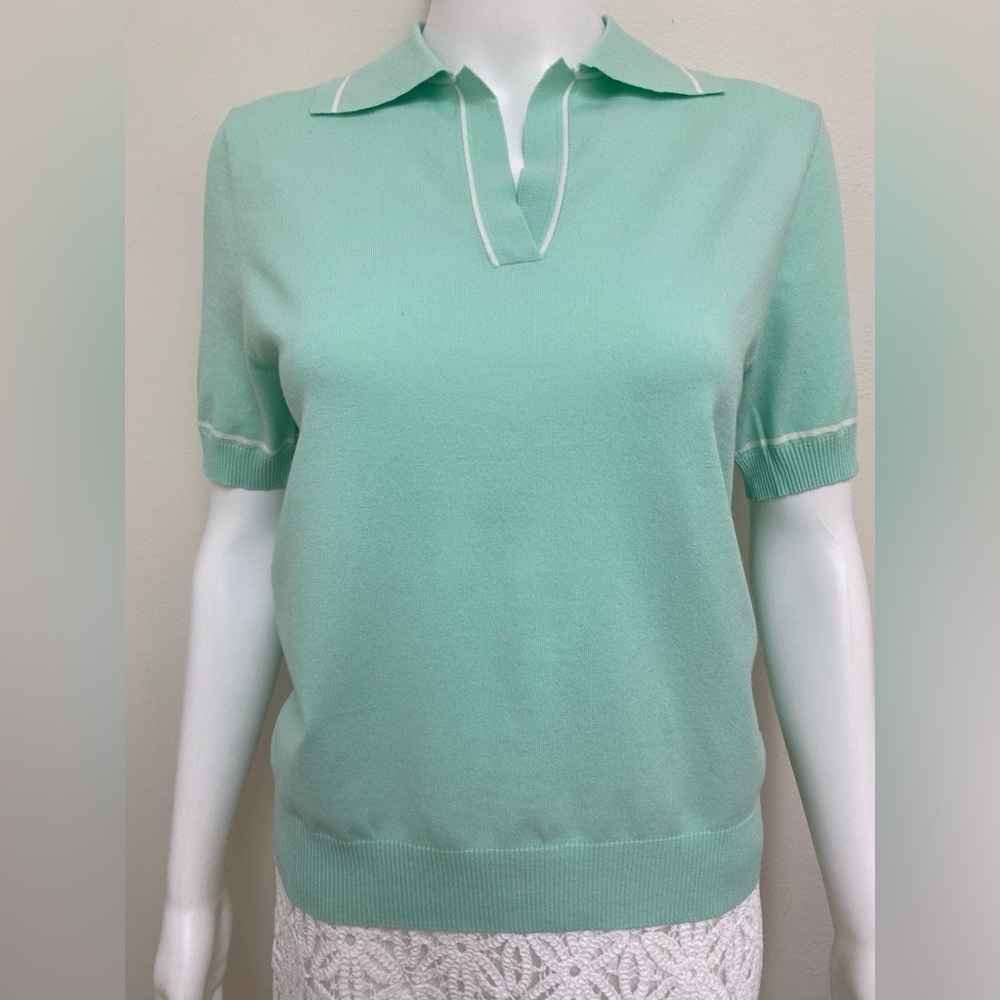 Elliott Lauren Seafoam Polo Sweater